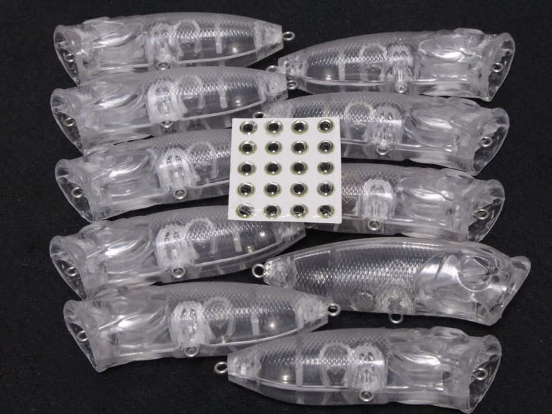 wLure 10 Blank Unpainted Minnow Crankbait Topwater Lipless Jerkbait Fishing Lures V3 (UPT605P10) - Image 2